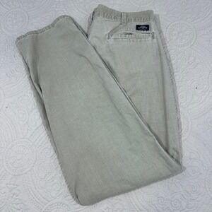 Vintage Levis SilverTab Pleated Chinos Mens 34x32 Khaki Tan Made in USA 90s
